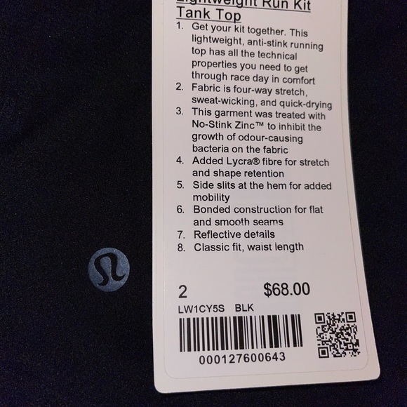 NWT Lululemon Lightweight Run Kit TANK Top SZ 2 - Picture 7 of 7